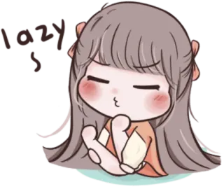😪 0be0b960 cute, girl, cartoon, sticker telegram sticker