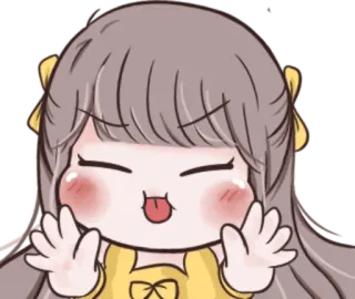 😛 83fcef6e cartoon, girl, cute, kawaii, expression, playful telegram sticker