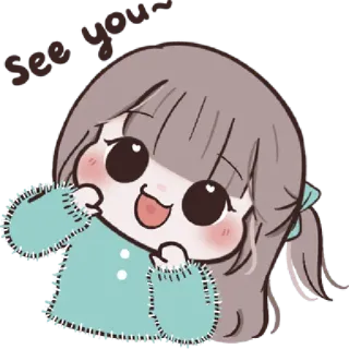 🍓 0dc6aea3 I love you! Cartoon, Mädchen, Liebe, Süß, Niedlich, Gruß telegram sticker