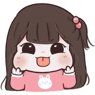 🤪 0fd4c142 可爱, 卡哇伊, 卡通, 女孩, 贴纸 telegram sticker