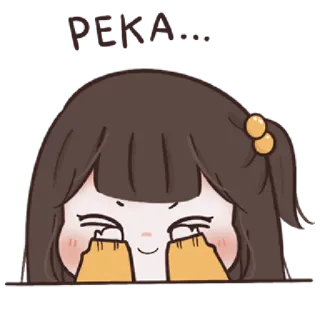 🤪 40d66324 PEKA... 卡通, 女孩, 动漫, 可爱, 偷看 telegram sticker