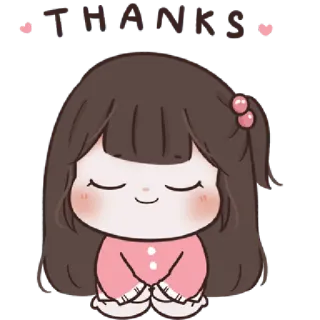🤪 4873a077 THANKS 可爱, 女孩, 谢谢, Q版, 卡哇伊, 动漫 telegram sticker