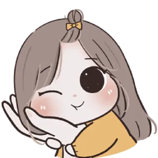 🩰 ba794793 การ์ตูน, สติกเกอร์, คาวาอิ, น่ารัก, ผู้หญิง, ขยิบตา, จิบิ telegram sticker