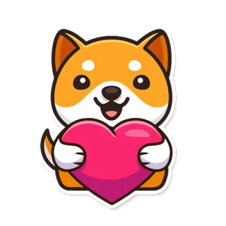 ❤️ f3b1372e cachorro, shiba inu, coração, amor, fofo, desenho animado telegram sticker