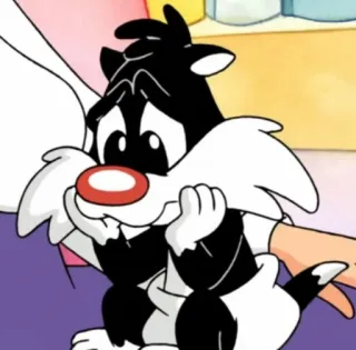 🧃 416aa85b Sylvester Looney Tunes cartoon, cat, sylvester, looney tunes, black and white, character telegram sticker