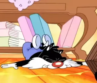 🧃 7115acde Sylvester cartoon, cat, sylvester the cat, sleeping, Looney Tunes telegram sticker