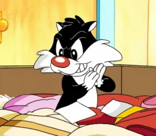 🧃 fe8554ef Sylvester Looney Tunes cartoon, cat, plotting, Looney Tunes, Sylvester telegram sticker