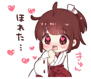 ✨ a6b514dc ほれた… anime, imut, kawaii, hati, gadis telegram sticker
