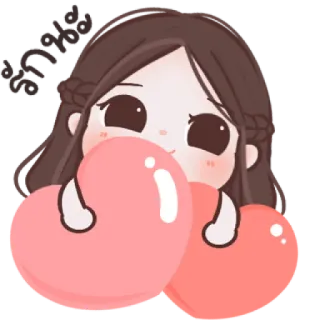 🧸 598fc6ea corazón, amor, dibujos animados, lindo, chica, kawaii telegram sticker