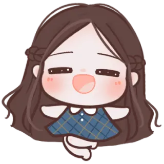 🧸 7aa43d96 Dibujo animado, Niña, Lindo, Kawaii, Feliz, Ilustración telegram sticker