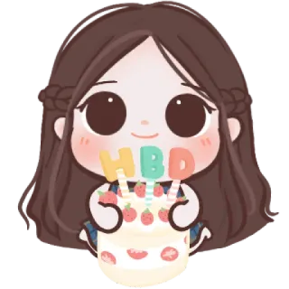 🧸 898b18dd HBD cumpleaños, torta, celebración, dibujos animados, Feliz Cumpleaños, saludos telegram sticker