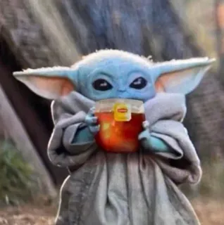 🍵 ca138d43 Grogu Grogu, Baby Yoda, tea, The Mandalorian, Disney, Star Wars, cute telegram sticker