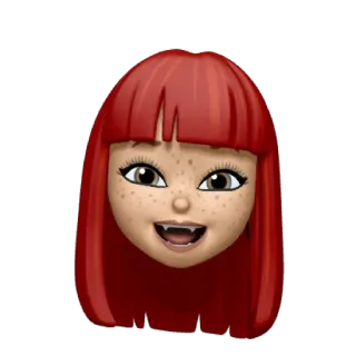 😄 63185e5b rambut merah, vampir, emoji, stiker, kartun, wajah telegram sticker