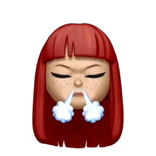 😤 c4c15d36 emoji, marah, rambut merah, jengkel, frustrasi, uap telegram sticker