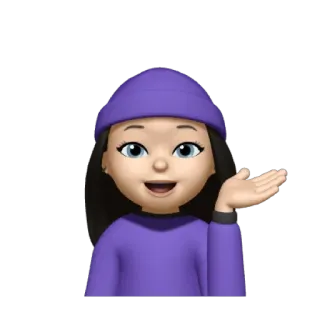 💜 026b03c9 表情符号, 女性, 角色, 数字艺术, 动画, 贴纸 telegram sticker