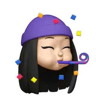 💜 51191af5 庆祝, 派对, 彩屑, 生日, 乐趣, 快乐, 卡通, 数字艺术 telegram sticker