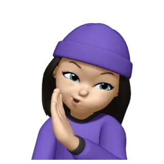 💜 bb3c4f70 表情符号, 女人, 紫色, 角色, 卡通, 女孩 telegram sticker