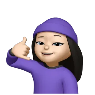 💜 f1c4fb64 表情符号, 女孩, 打电话给我, 紫色, 头像, 贴纸, 友好的 telegram sticker