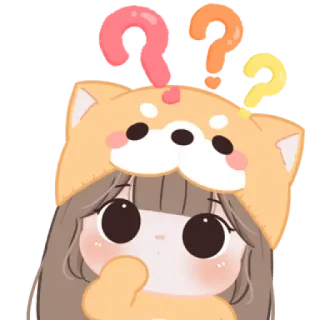 😼 b9f3a53f pertanyaan, gadis, anjing, imut, shiba inu, anime, kartun telegram sticker