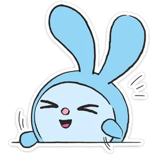 ⭐ d4eb9759 coelho, fofo, feliz, desenho animado, animal, ilustração, adesivo, sticker whatsapp sticker