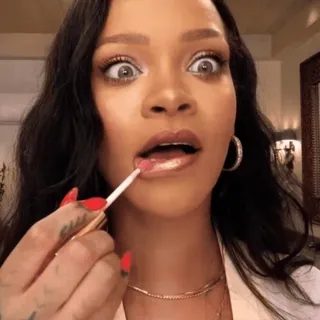 😯 df49a535 Rihanna знаменитость, макияж, красота, портрет, женщина, Рианна telegram sticker