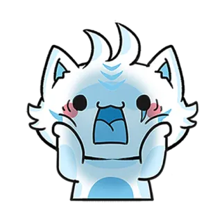 😱 680db66a gatto, cartone animato, carino, blu, kawaii telegram sticker