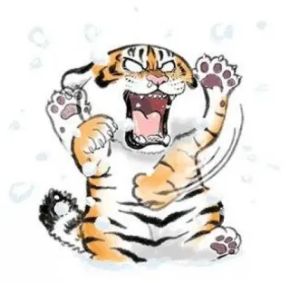 🐯 6253ecf1 tijger, dier, katachtige, boos, cartoon, sticker telegram sticker