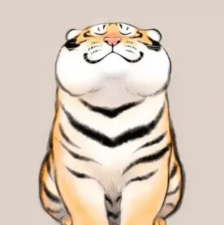 🐯 92280c55 tijger, dier, schattig, cartoon, illustratie, zoogdier telegram sticker