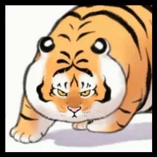 🐯 e9ee9509 tijger, dier, schattig, illustratie, cartoon, katachtige telegram sticker