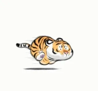 🐯 f445fcd9 tijger, dier, rennen, cartoon, schattig, gestreept, harig telegram sticker
