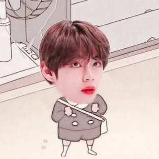 🗼 a981bdb4 V kpop, BTS, V, fanart, imut telegram sticker