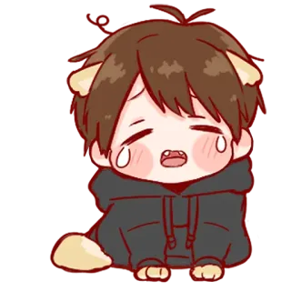 🐾 499b4c57 imut, chibi, anime, manga, sedih, menangis, kawaii, emosional telegram sticker