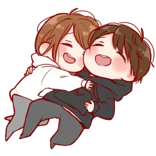 🐾 a4aac642 Anime, Chibi, Peluk, Imut, Persahabatan, Kartun, Kawaii telegram sticker