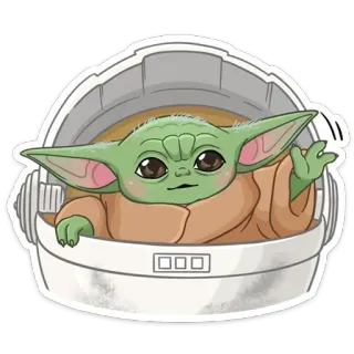 👋 42832043 Grogu The Mandalorian เบบี้โยดา, โกรกู, เดอะ มandalorian, สตาร์ วอร์ส, น่ารัก, การ์ตูน telegram sticker