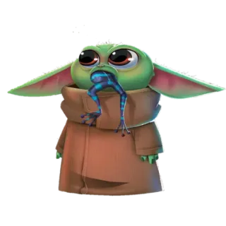 🐸 0eff30eb Grogu The Mandalorian Grogu, Baby Yoda, The Mandalorian, Gwiezdne Wojny, słodkie, żaba, śmieszne telegram sticker