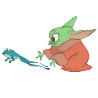 🐸 6271084e Grogu The Mandalorian Grogu, Baby Yoda, żaba, The Mandalorian, Gwiezdne Wojny telegram sticker