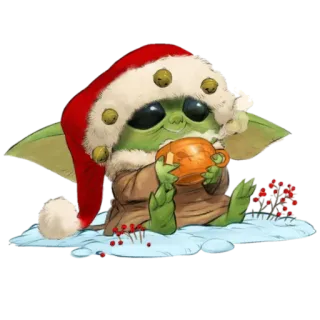 🎅 7f97efe9 Grogu Grogu, Baby Yoda, The Mandalorian, Star Wars, Boże Narodzenie, Święta, Uroczy, Kreskówka telegram sticker