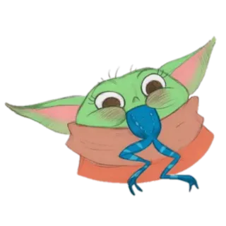 🐸 d4c91bb0 Baby Yoda Baby Yoda, Grogu, Star Wars, słodkie, żaba, kreskówka telegram sticker