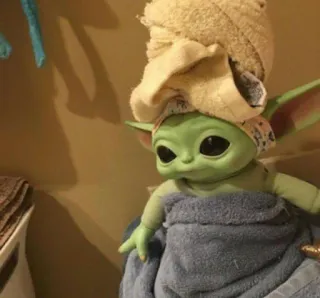🦎 102e4a78 Grogu โกรกู, เบบี้ โยดา, สตาร์ วอร์ส, ผ้าขนหนู, อาบน้ำ, น่ารัก, เด็ก telegram sticker
