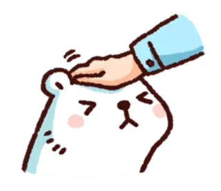 ☺️ 3468abc6 binatang, beruang kutub, hewan peliharaan, imut, tangan, menepuk, kasih sayang, kartun telegram sticker