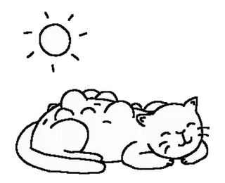 🔞 58f014ed kot, śpiący, słońce, słodki, kreskówka, zwierzę telegram sticker