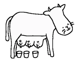 😍 d2261b70 krowa, mleko, farma, zwierzę, nabiał, ilustracja telegram sticker