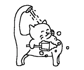 😒 fce269e0 kot, prysznic, kąpiel, dinozaur, słodki, zwierzę telegram sticker