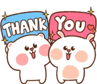 🖤 c7810210 THANK YOU cảm ơn, dễ thương, động vật, thỏ, gấu telegram sticker