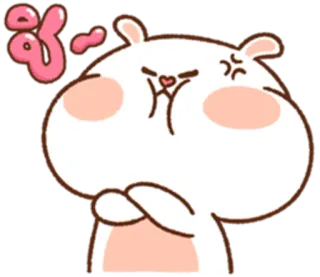 😒 ef007ccb ชิ~ thỏ, tức giận, hoạt hình, khó chịu, buồn bã, thỏ con telegram sticker