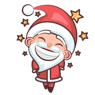 🤩 cf7a3b86 Santa Claus Papai Noel, Natal, feriado, festivo, estrela, desenho animado telegram sticker
