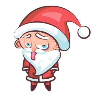 😋 dae7187b Santa Claus papai noel, bêbado, feriado, natal, cansado telegram sticker