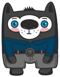 😒 1c55a7e8 만화, 늑대, 캐릭터, 동물, 스티커 telegram sticker