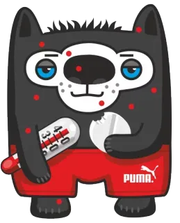 🤔 7254c0de PUMA 만화, 동물, 아픈, 퓨마, 체온계, 붉은 반점 telegram sticker