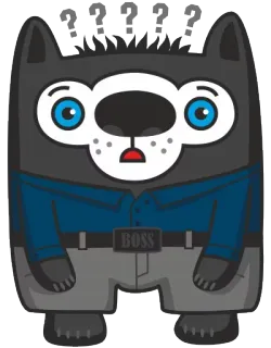 😱 d3247467 BOSS 만화, 동물, 캐릭터, 질문, 보스 telegram sticker